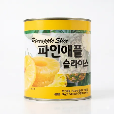 카이엔 파인애플 통조림 슬라이스 3kg