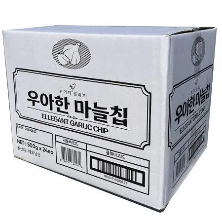 튀긴마늘 후레이크 갈릭칩 마늘칩 토핑 500gx24개입 이미지