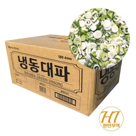 냉동대파 4mm 슬라이스 10kg X 1박스 손질 벌크용 식당용 식자재