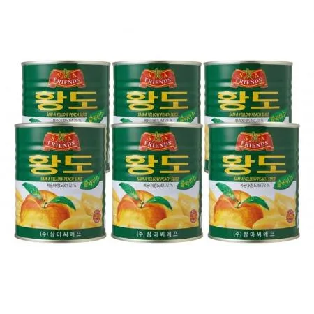 삼아 황도 복숭아 슬라이스 2.9kg x 6개