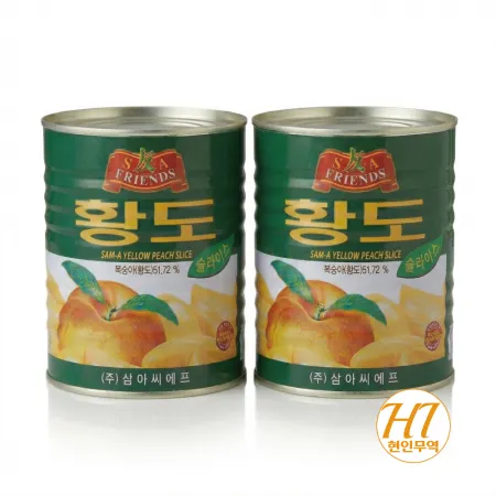 삼아씨에프 황도 복숭아 슬라이스 통조림 2.9kg 이미지