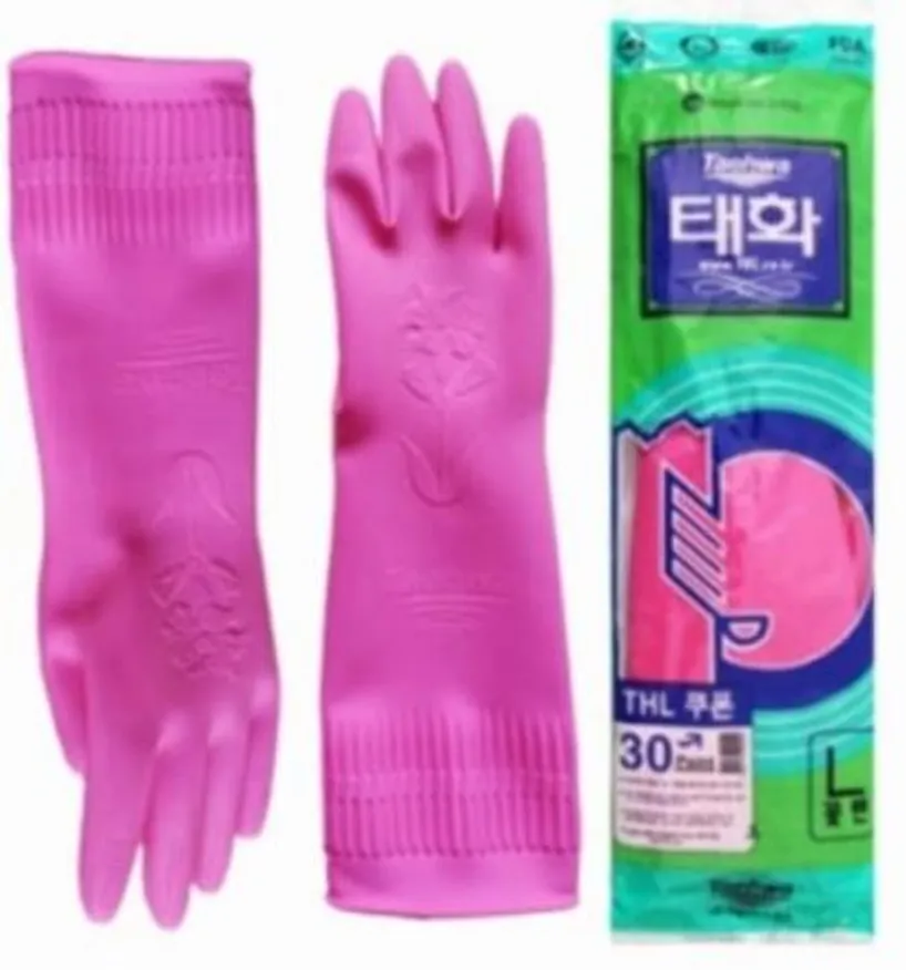 고무장갑 大 꽃밴 핑크 / 태화 이미지