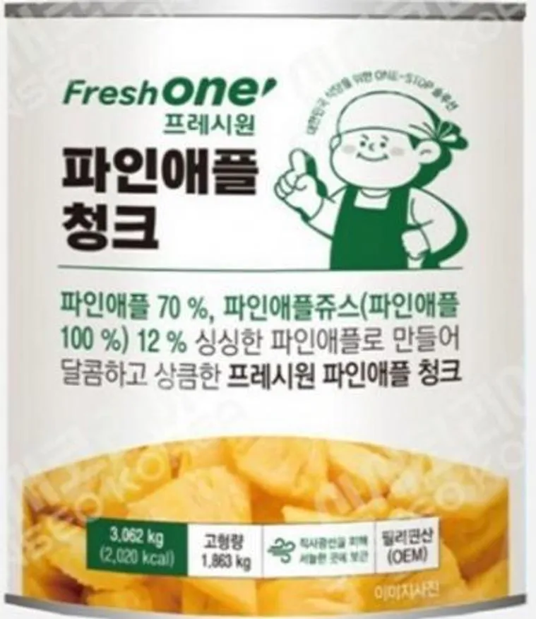 파인애플 청크 3.062kg/프레시원 이미지