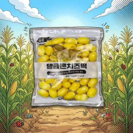 소울마켓탱글콘치즈떡(국내가공)*1KG(개당18g이상/55개이상)-[아이스박스1박스 8봉]