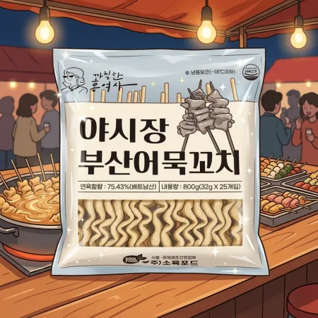 까칠한홍여사 야시장부산어묵꼬치*800G-[아이스박스1박스 8봉]