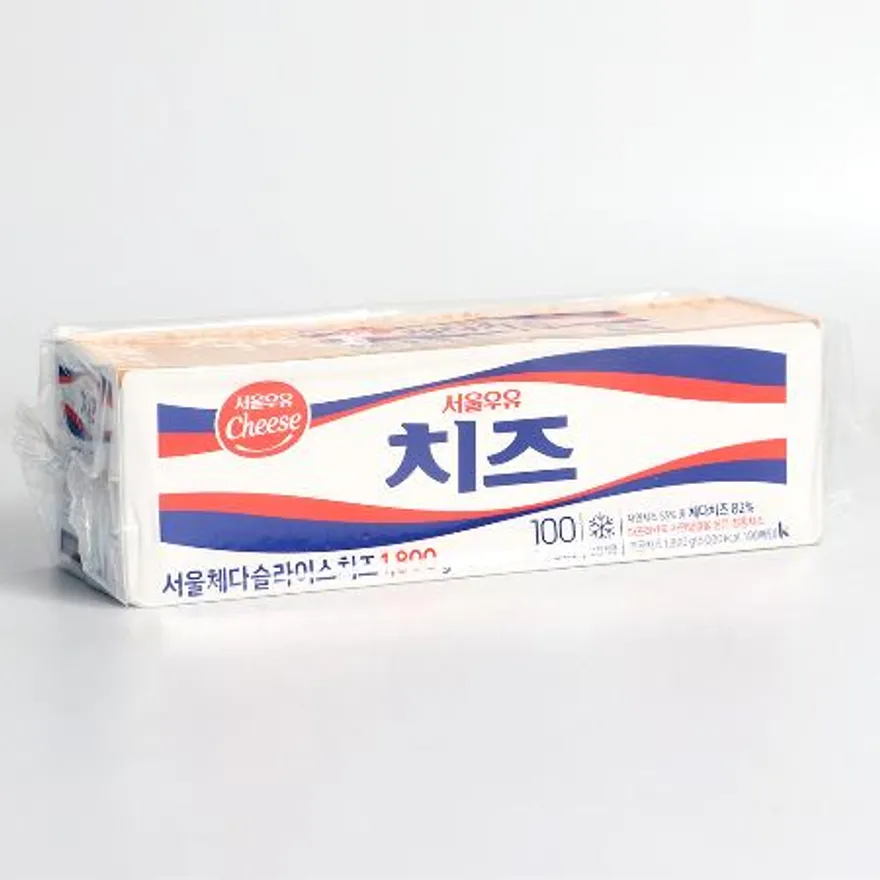 서울우유 체다 슬라이스 치즈 1.8kg (약100매) 이미지