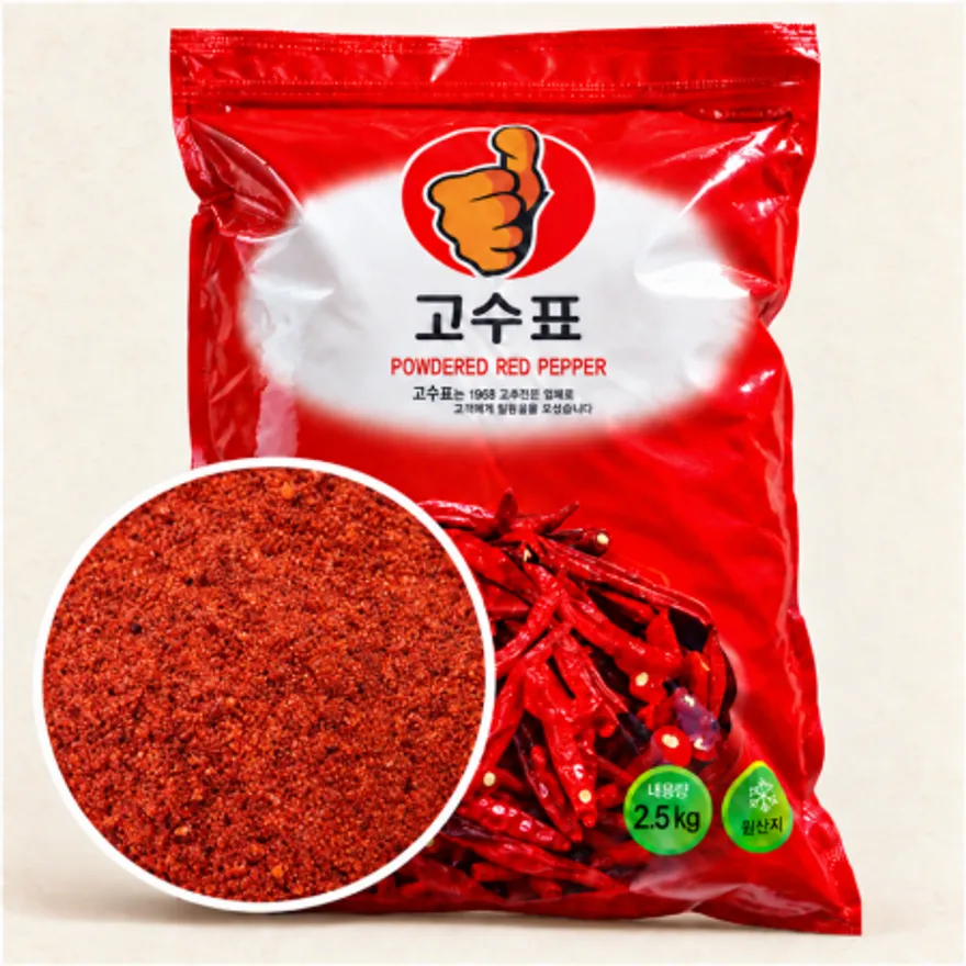 ★공산 hot★ 고춧가루 (한식용 / 양념용 / 보통입자 / 건고추100% / 중국산) 2.5kg 이미지