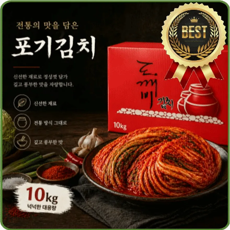 ★알뜰 특가★ 배추김치 (포기 / 도깨비김치 / 수입산) 10kg 이미지