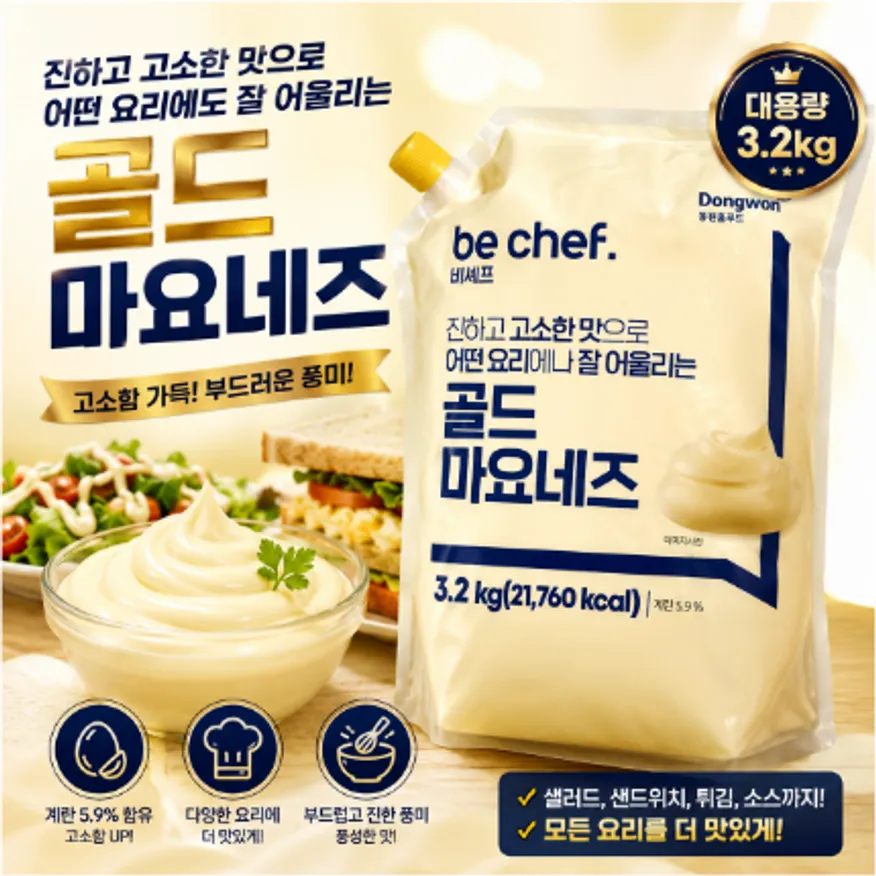 ★공산 핫★ 동원 비셰프 골드마요네즈 (스파우트팩) 3.2Kg 이미지