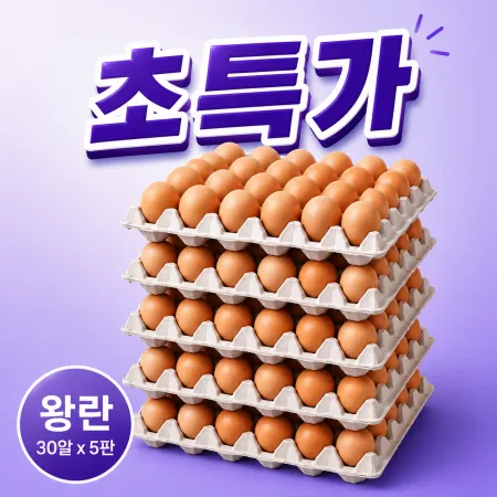 ★계란 핫★ 계란 (왕란 / 30알 / 국내산) 5판/묶음
