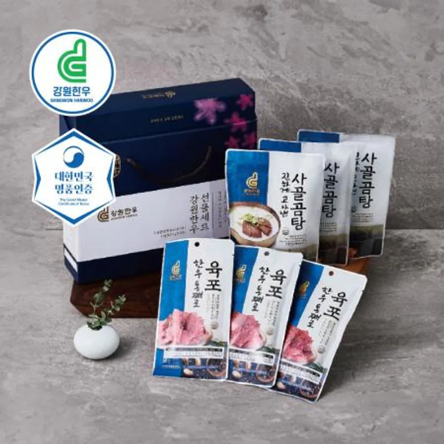 강원한우 가공품 혼합세트 (육포3팩+사골곰탕3팩) 이미지