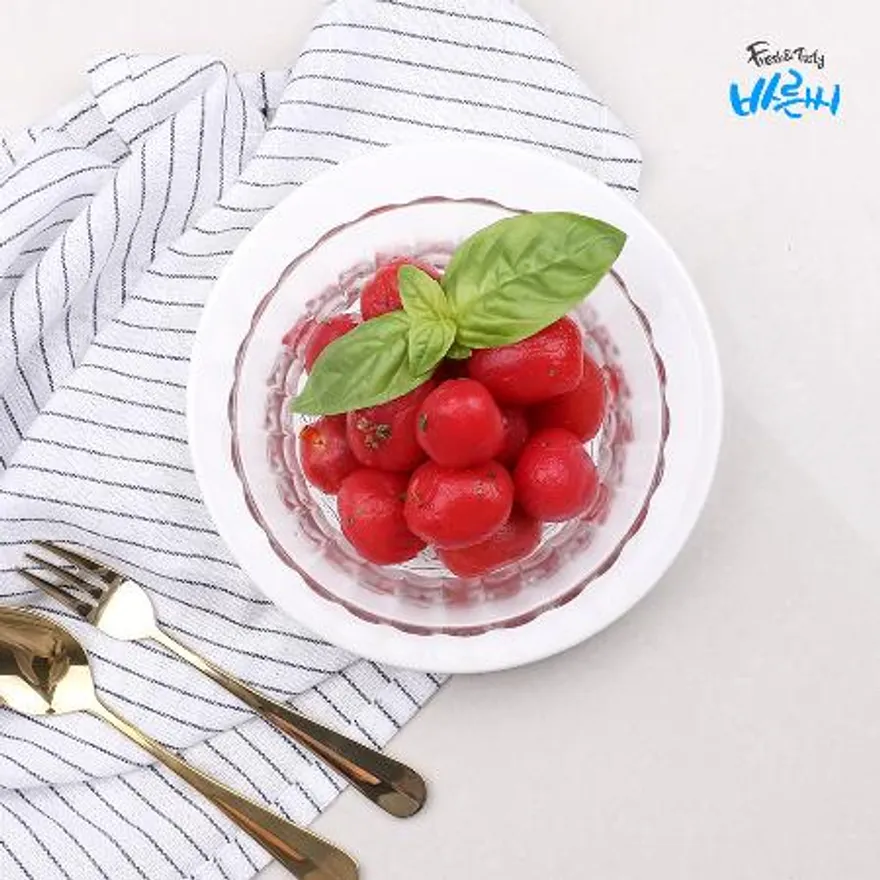 더효탄 바질 방울토마토 절임 1kg 대용량 마리네이드 이미지