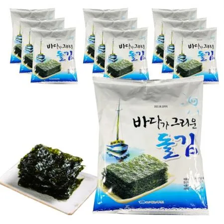 바다가 그리운 돌김 60gX10봉 구운 전장김 대용량 아이들반찬 식자재 조미김 넉넉한양