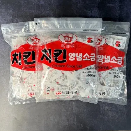 범아 뽀빠이 치킨 양념소금 600g(3g X 200) 배달용 미니 1회용소금 이미지