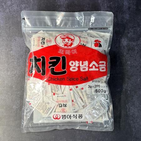 범아 뽀빠이 치킨 양념소금 600g(3g X 200) 배달용 미니 1회용소금