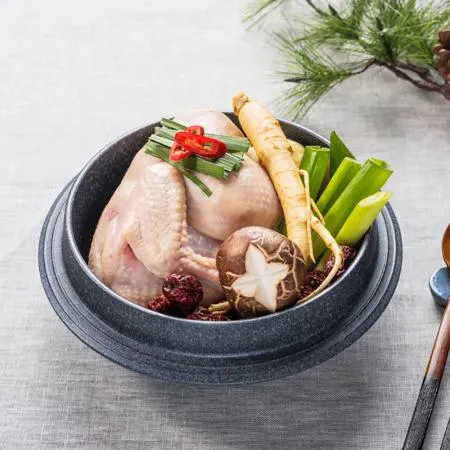 자연애계 반계탕800g X 3봉 넉넉한 양, 쫄깃하고 부드러운 웅추 반마리 삼계탕 냉장 제품
