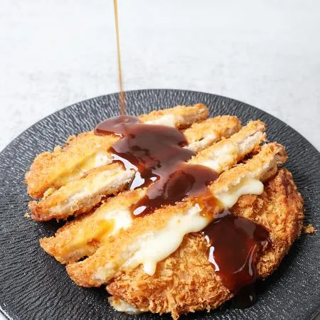 텔푸드 더블치즈돈까스 1kg(200g 5장) 모짜와 체다치즈가 가득 들어있는 고급 돈까스 이미지