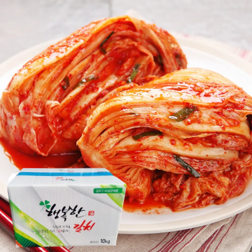 배추포기행복한김치10kg(무르지않음, 숙성지아님)종이박스포장 이미지