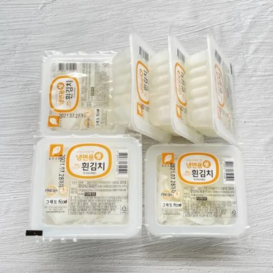 냉면흰무절임김치150g(2~3인분)X30개 전문점,업소,가정용 아이스박스+아이스팩포장 이미지