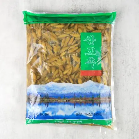 산고추 절임반찬 4kg 4개 업소용 초절임 염장고추지 이미지