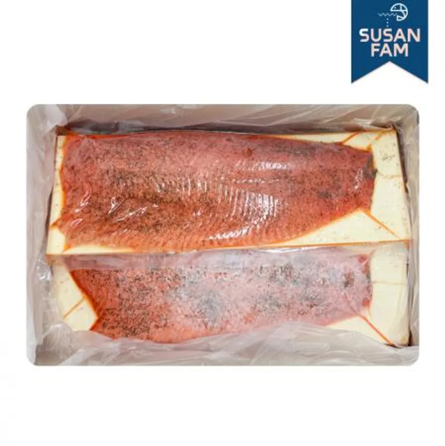 화이트베어 프리미엄 그라브락스 연어슬라이스 10kg 숙성 연어 이미지