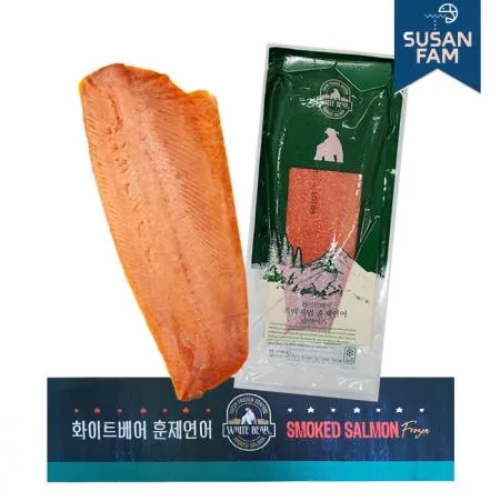 화이트베어 건염 훈제연어 슬라이스 9kg 박스 냉동