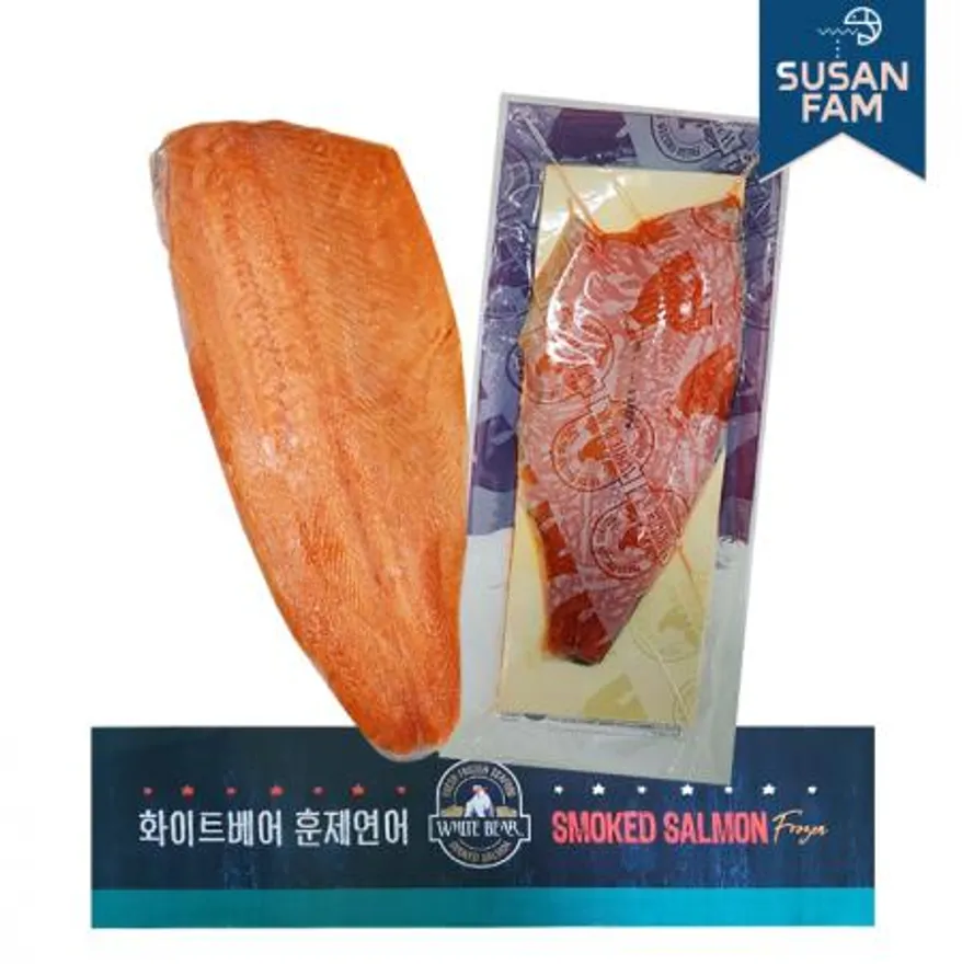 화이트베어 건염 훈제연어 필렛 9kg 박스 (약5~9미) 냉동 이미지