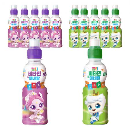 웅진 캐치티니핑 멀티비타민&미네랄 2종 세트 200ml (포도맛+파인애플맛)