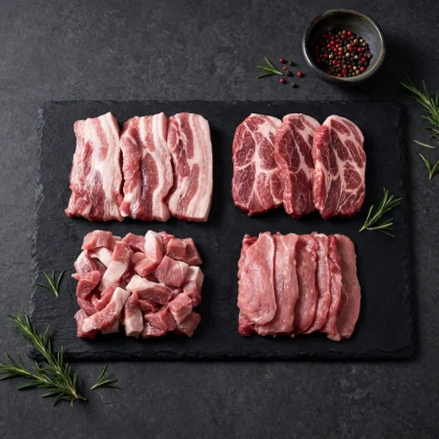 한돈 가족세트 2kg (삼겹살,목살,뒷다리불고기,앞다리찌개용) 이미지