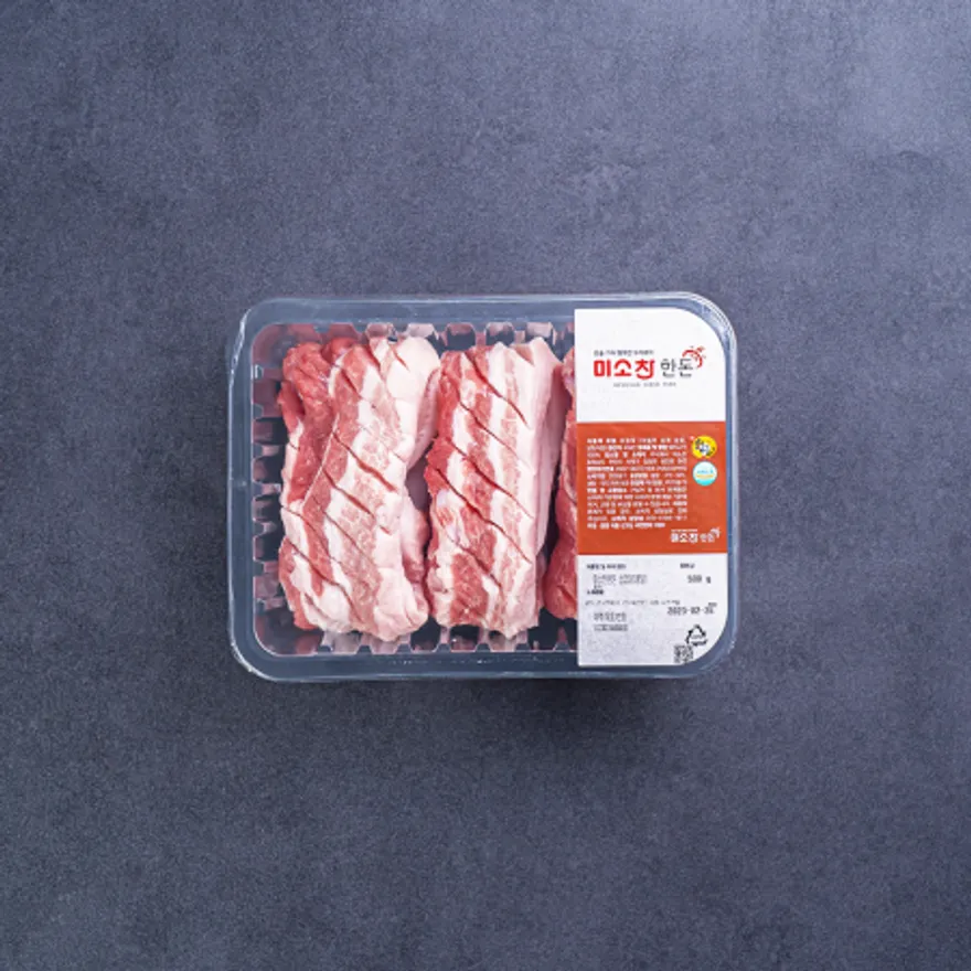 한돈 칼집삼겹살 구이용 1kg (냉장) 이미지
