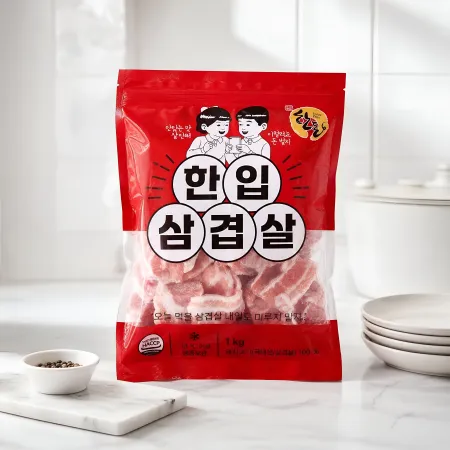 한돈 한입 삼겹살 1kg (냉동) 국내산
