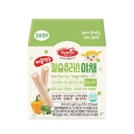 베베스트 처음먹는 칼슘 츄러스 야채 6개