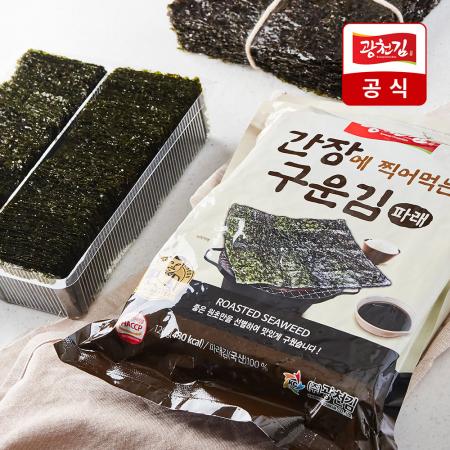 [광천김공식] 간장에 찍어먹는 구운 파래김 120g (약450매 내외) 무조미 대용량 식자재 식탁김 급식