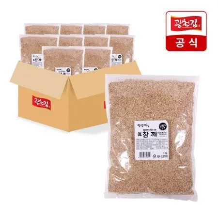 [밥상마루] 고소하게 볶은 참깨 1kg x 10개입 1박스 벌크 / 수입참깨 볶음참깨 통깨 지퍼형