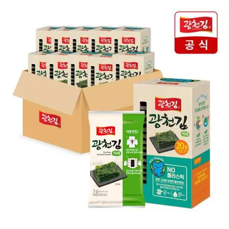 [광천김공식] 에코 파래김 5g 20봉 x 10팩 총200봉 (1BOX 벌크)