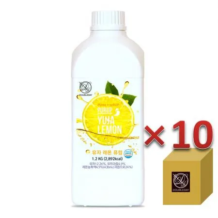 [더블데이] 유자레몬 퓨럽 에이드 하이볼 농축 원액 1.2KG 10개