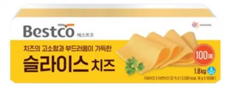 베스트코 체다슬라이스 치즈(100매) 1.8kg