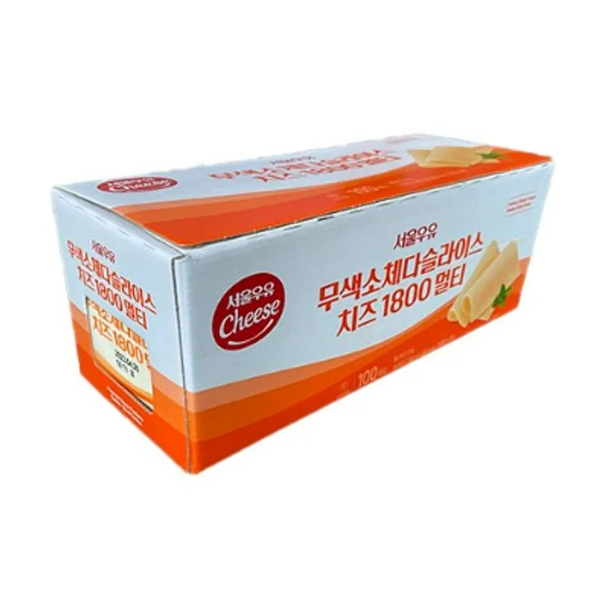 무색소 체다 슬라이스 치즈 1800g (서울우유/네덜란드) 이미지
