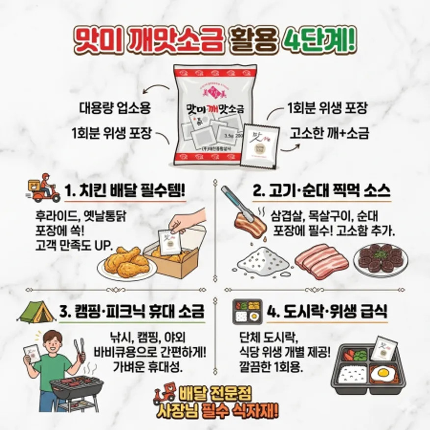 일회용 치킨소금(3.5gx200)10개 이미지