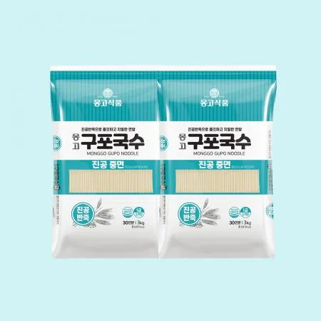 [몽고식품] 몽고구포국수 중면 3kg x 2개