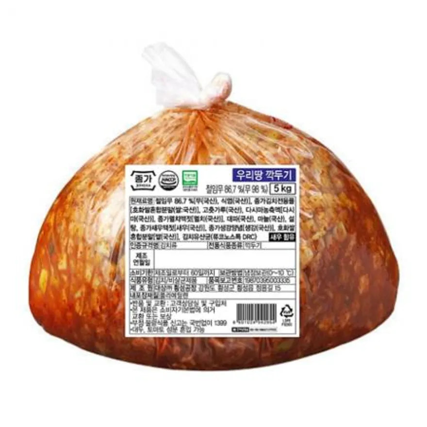 종가 우리땅 깍두기 5kg x 3개 이미지