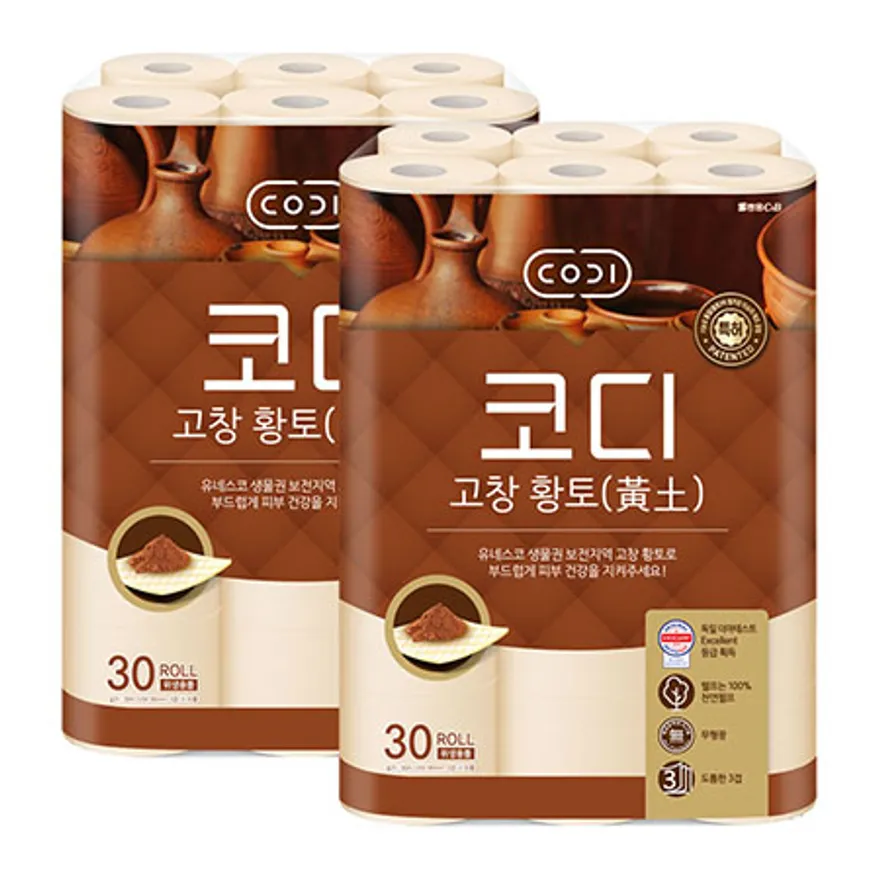 코디 고창 황토 화장지 30m 30롤 2개 이미지