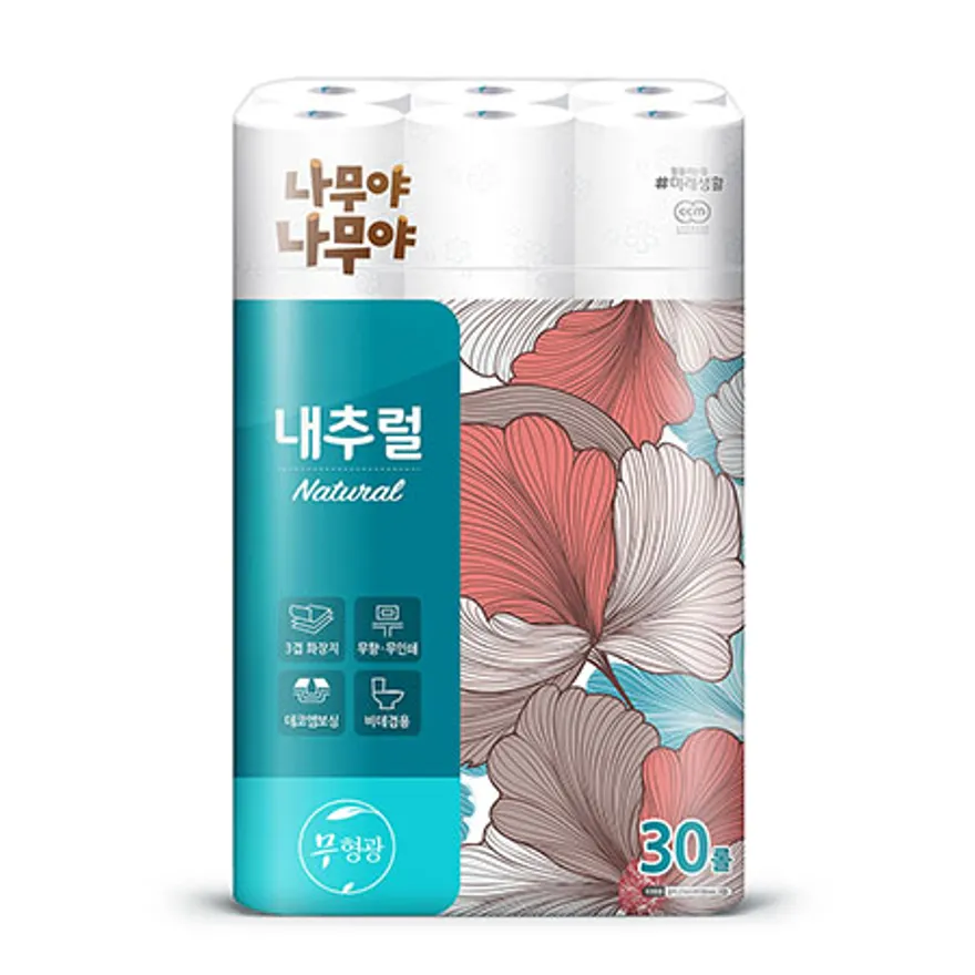 미래생활 내츄럴 화장지 27m 30롤 1팩 이미지