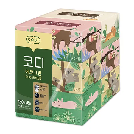 코디 에코그린 미용티슈 180매 6입 1개