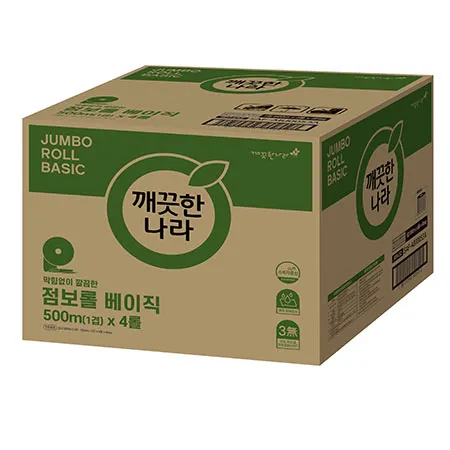 깨끗한나라 1겹 점보롤 베이직 500m 4롤 4입