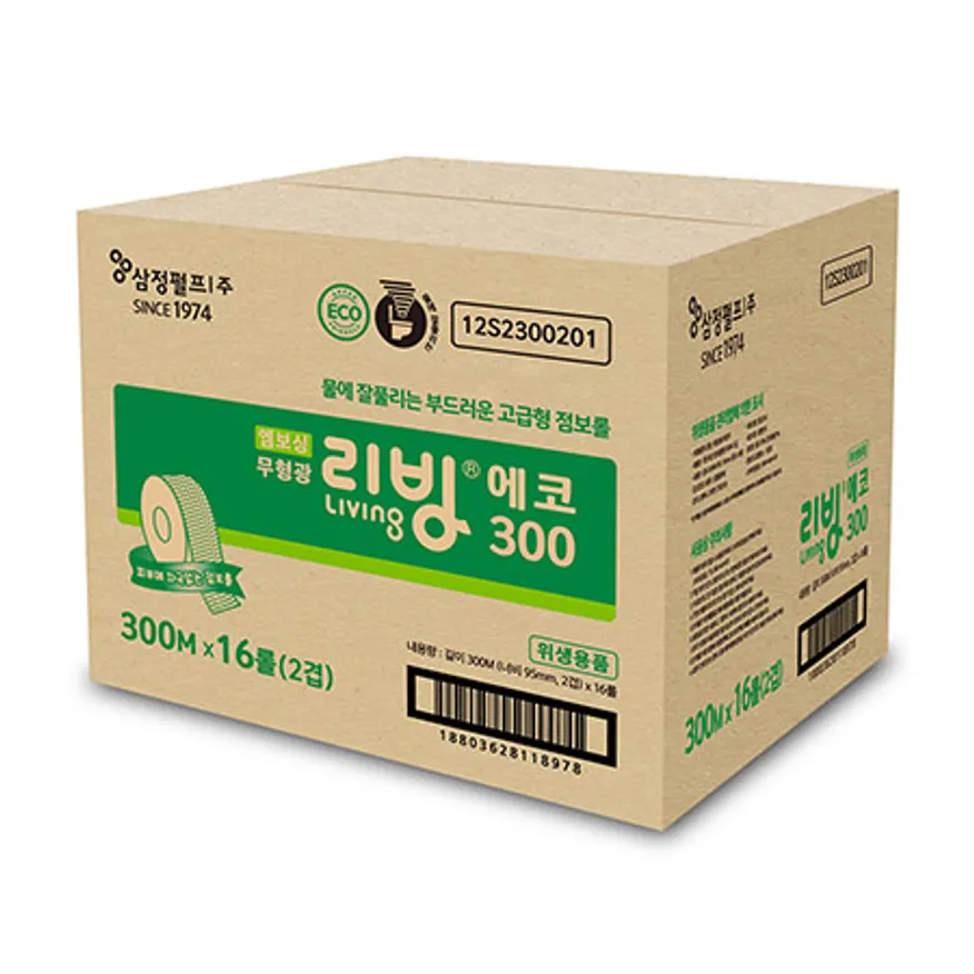 삼정 리빙 무형광 에코 점보롤 300m 4롤 4팩 이미지