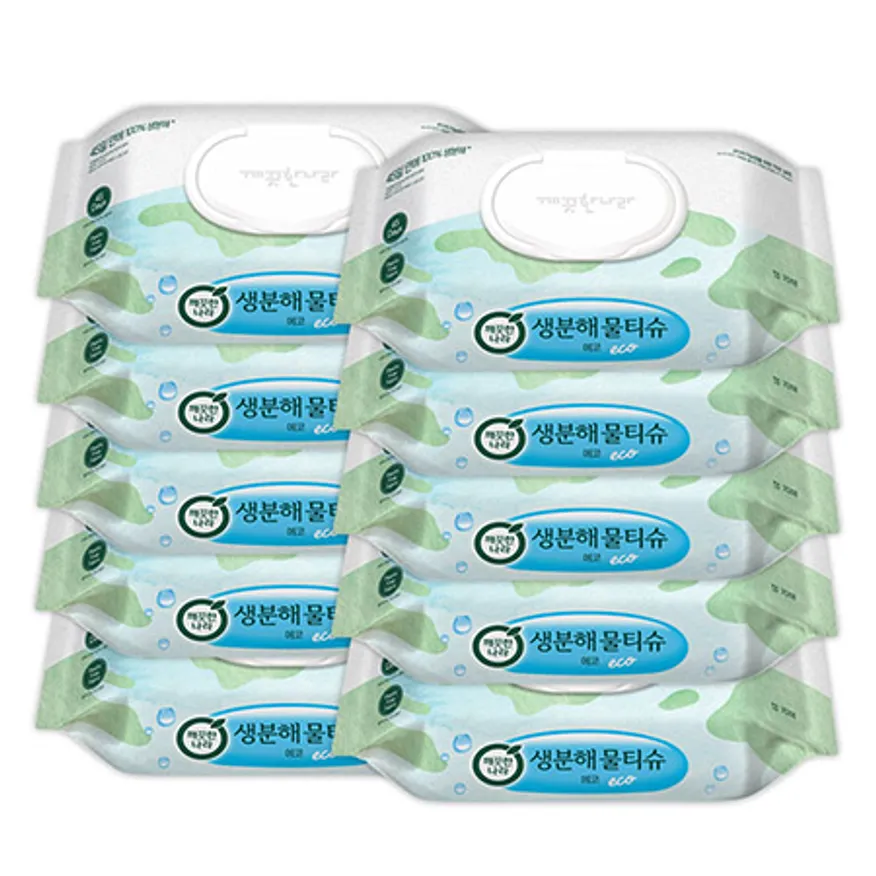 깨끗한나라 생분해 물티슈 에코 70매 10개 이미지