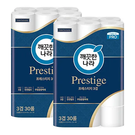 깨끗한나라 프로 프레스티지 화장지 22m 30롤 2개