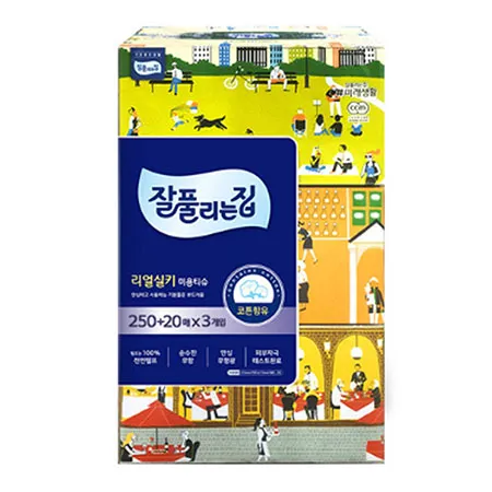 미래생활 리얼실키 미용티슈 250매+20매 3입 1개