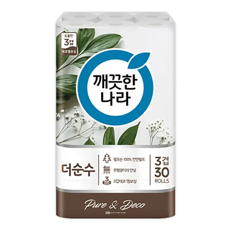 깨끗한나라 더순수 화장지 3겹 25m 30롤 1팩